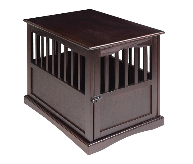 Pet Wooden Crate End Table, Espresso, 24 Inch