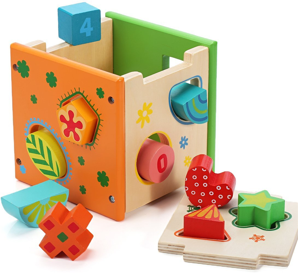 Wooden Shape Sorter Kids Preschool Educational Toys Puzzles Number Shape Color Recognition