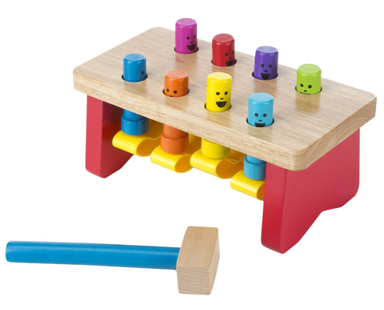 Deluxe Pounding Bench Wooden Toy With Mallet