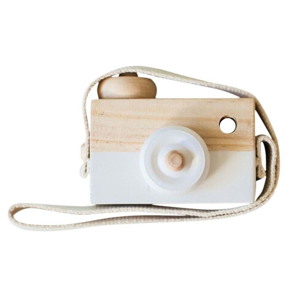 Wooden Mini Camera Toy, Hanging Decor Portable Toy Gift, White Color