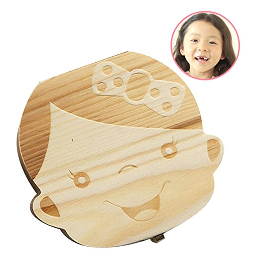 Wooden Baby Tooth Box Tooth Fairy Wooden Box for girl