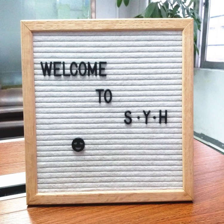 Hot sell Wooden Felt Letter Board wooden frame customized size