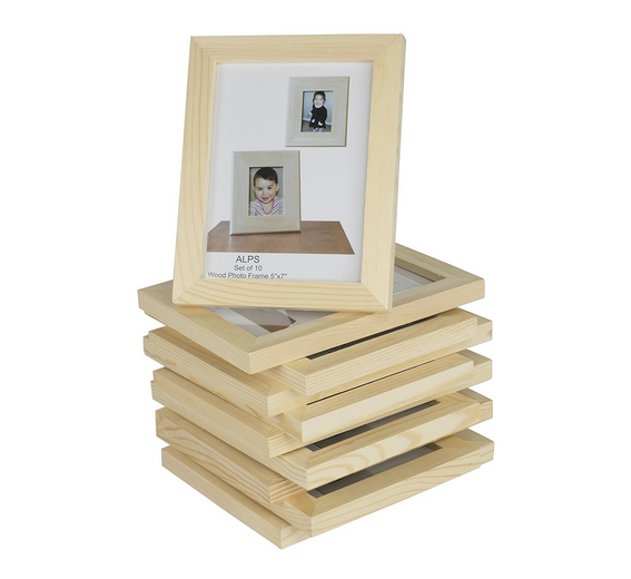 DIY Projects Unfinished Solid Crafting Wood Picture Frames for 4x6 Inch Photos