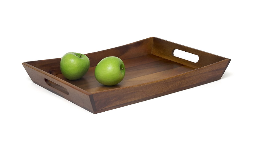 Acacia Curved Serving Tray, 19.88 x 14 x 2.5inch