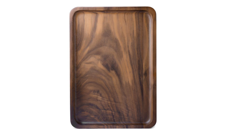 Wood Rectangular Serving Trays, Medium, Black Walnut, 13.4 x 9 Inches