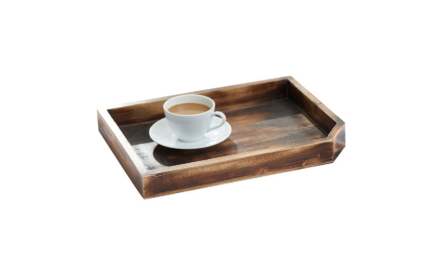 Vintage Wooden Coffee Table Display Tray, Magazine and Document Holder, Dark Brown