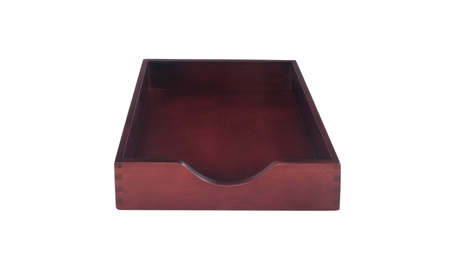 Hardwood Stackable Desk Tray, Letter Size, Mahogany