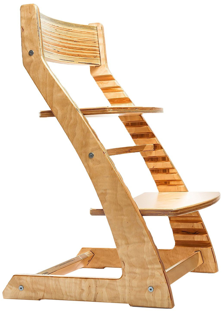 Adjustable Natural Wooden High Chair for Babies and Toddlers Easy to Clean Dining Chair
