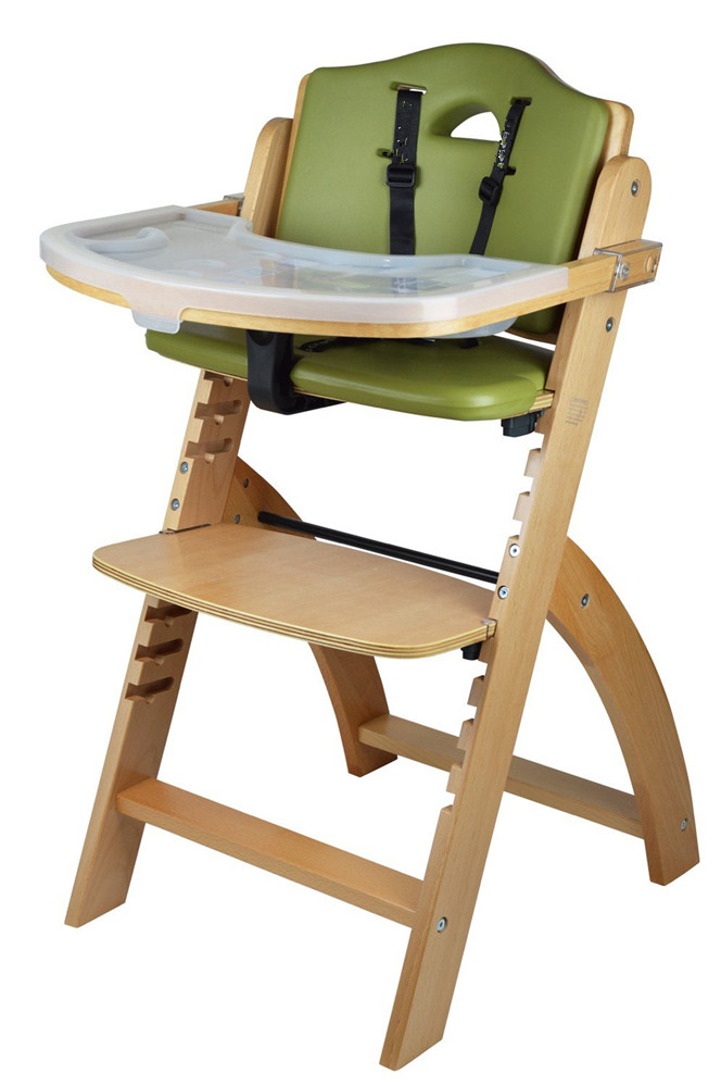 Adjustable Wooden High Chair With Tray