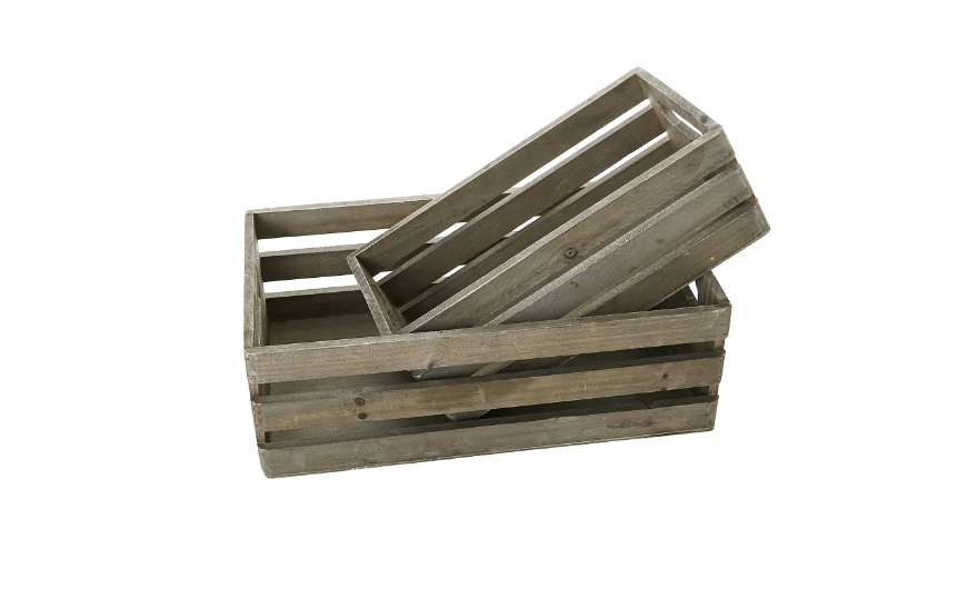 Wood Nesting Boxes, Storage Crates with Handles
