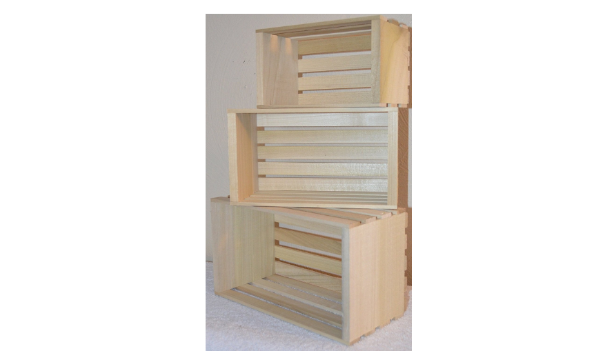Small Miniature Sized Poplar wooden Crates, Handmade