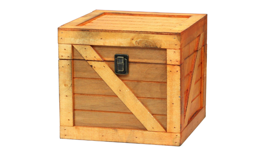 Storage Stackable Lidded Wooden Crate