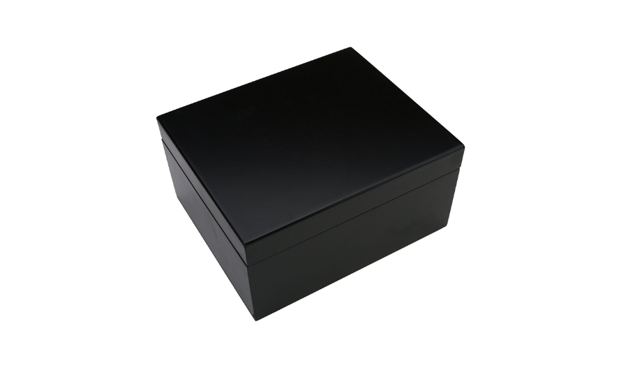 Black Wooden Tea Storage Box Tea Box Sampler, 4 compartments
