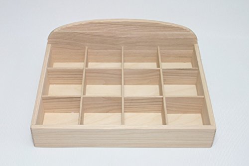 Wooden Tea Box with 12 Open Compartments,Tea Storage Box