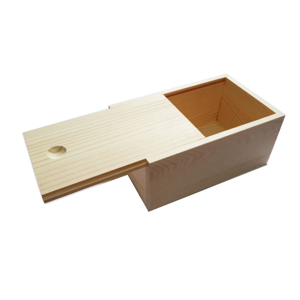 Unfinished customized sliding lid wood box