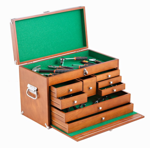 wooden tool drawer box with lock