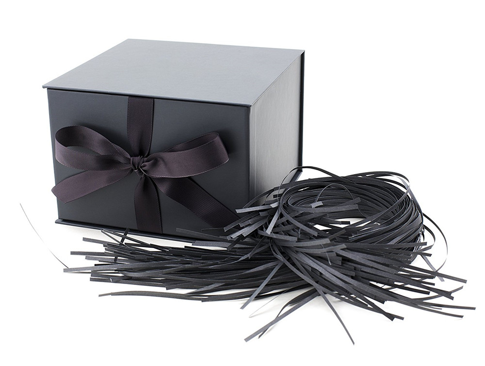 Large Gift Box with Fill Slate Gray
