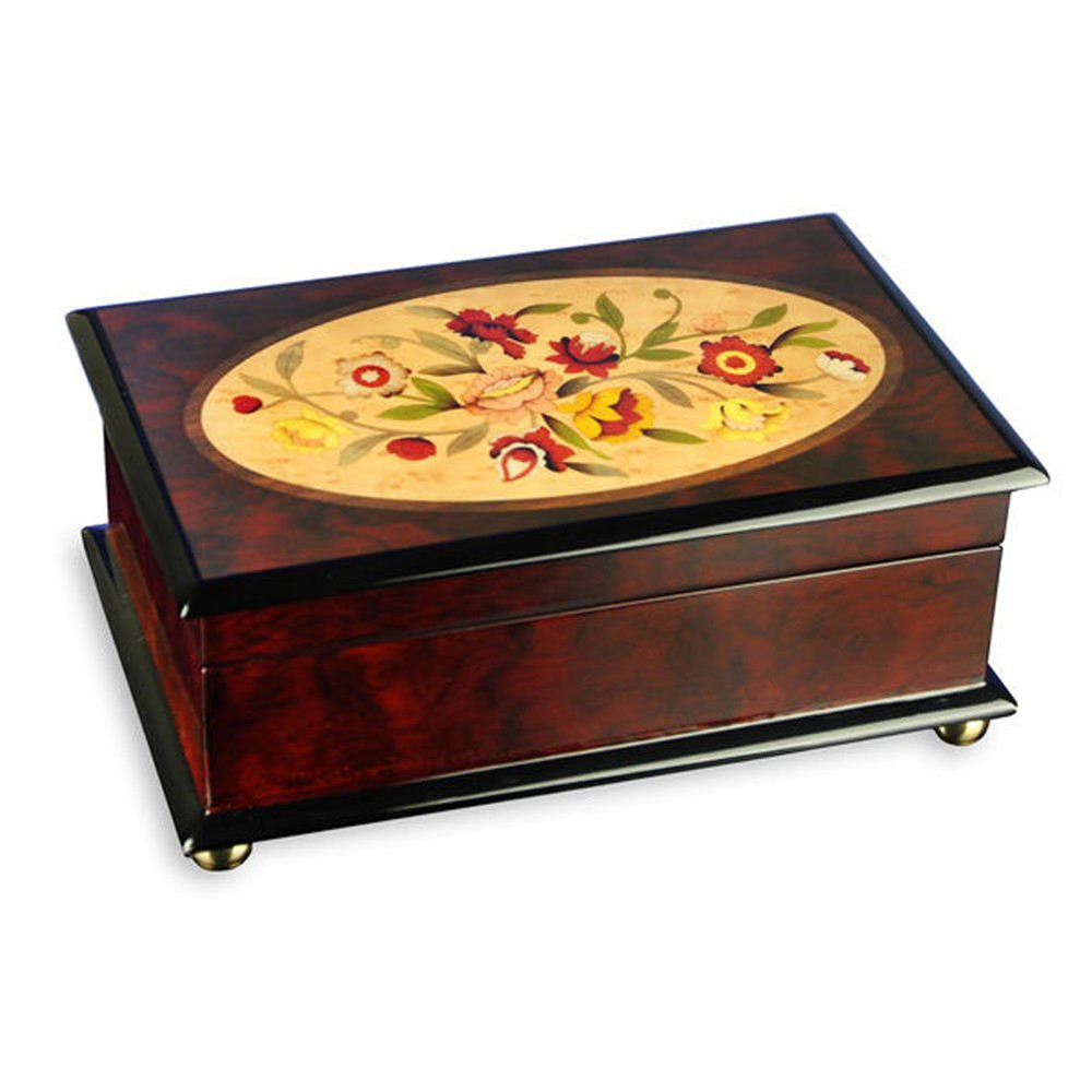 Classic Floral Wooden Musical Jewelry Box