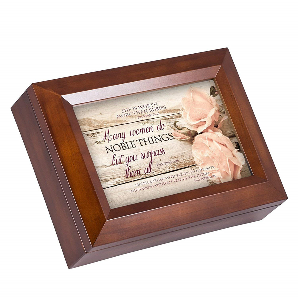 Wood Finish Jewelry Musical Box
