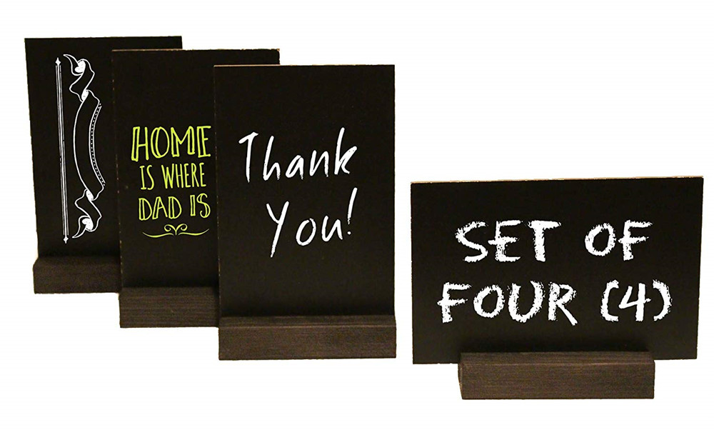Mini Chalkboard Signs with Wood Base Stands  Double-Sided Chalkboard Sign