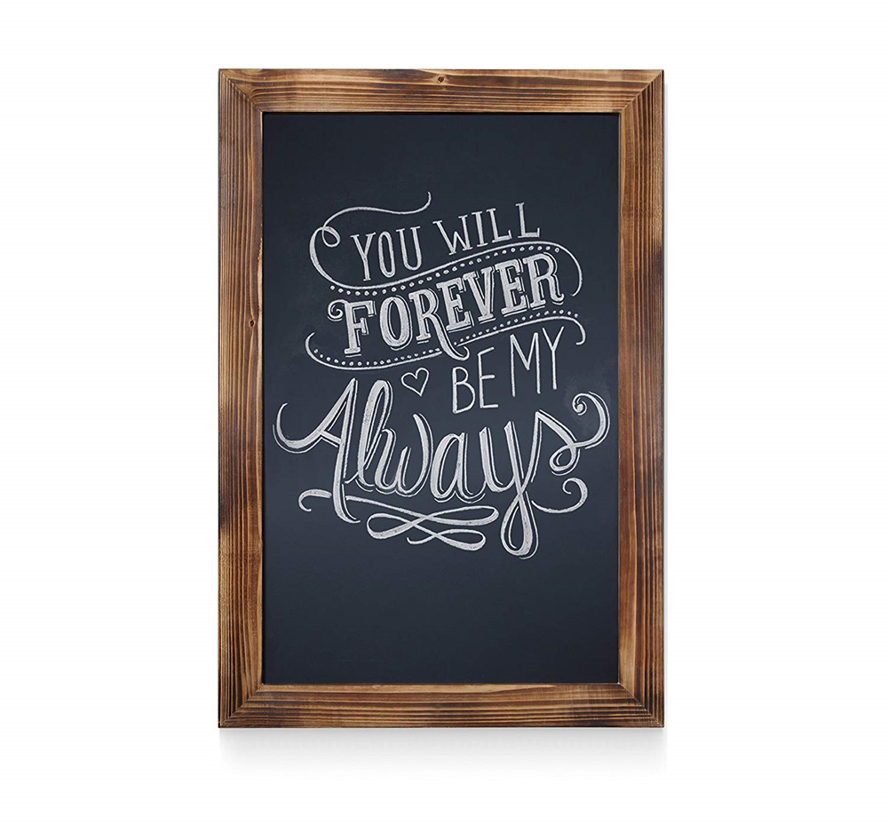 Rustic Torched Wood Magnetic Wall Chalkboard