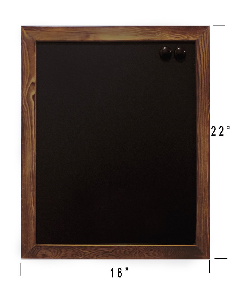 Wood Framed Black Board , Rustic Magnetic Black Board