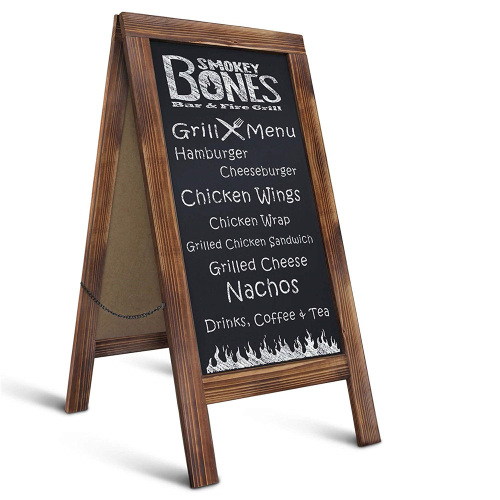 Rustic Magnetic A-Frame Chalkboard Sign, Free Standing Chalkboard
