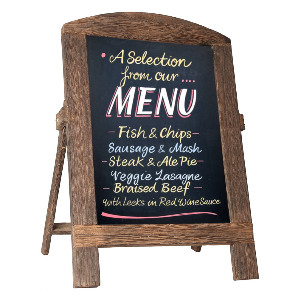 Mounted Chalkboard Sign with Rustic Wood Frame