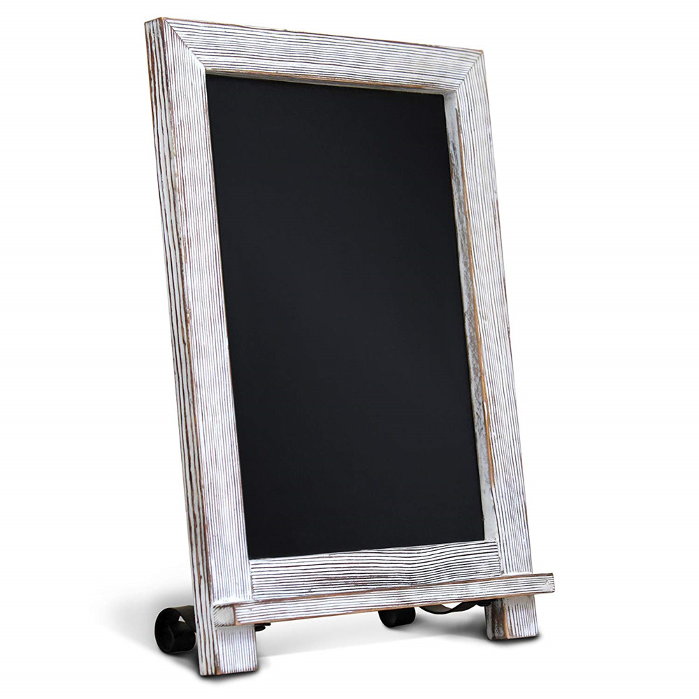 Rustic Whitewash Tabletop Chalkboard Sign  Hanging Magnetic Wall Chalkboard