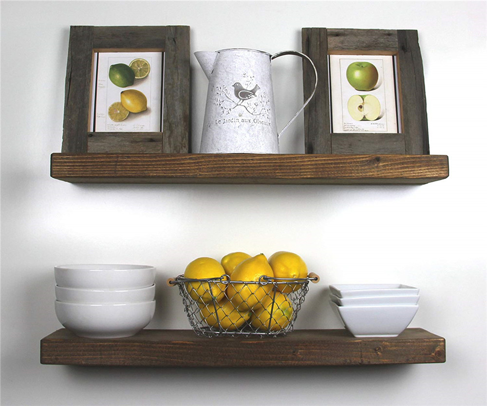 Handmade Rustic Wood Floating Wall Shelves