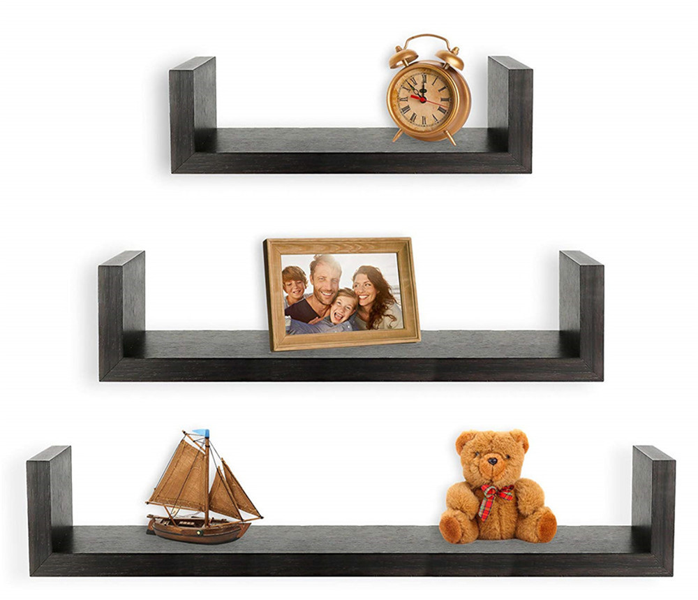Set of 3 Floating U Wall shelf