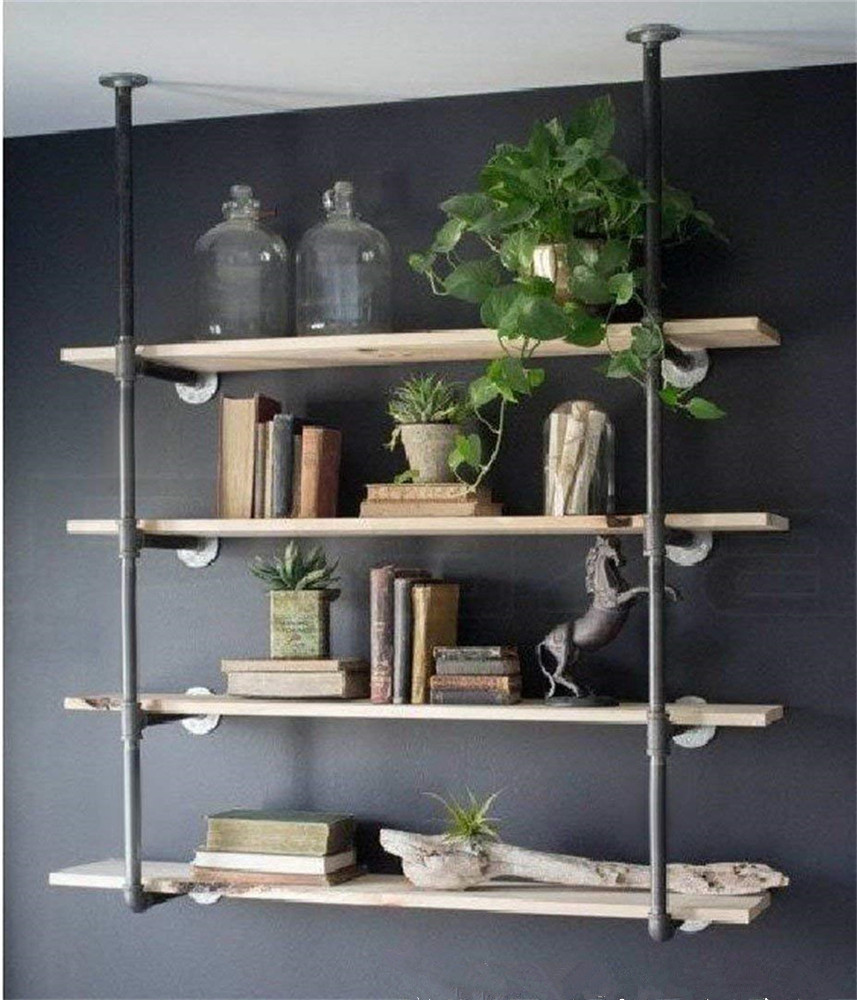 Industrial Retro Wall Mount Iron Pipe Shelf