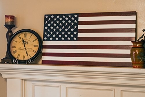 Large Hand-Crafted Wood American Flag  Patriotic Wall Art Americana