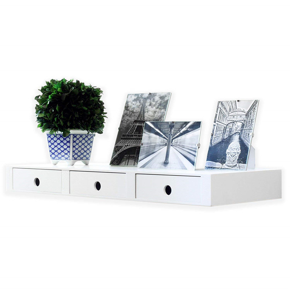 Wall Floating Shelf with 3 Drawers