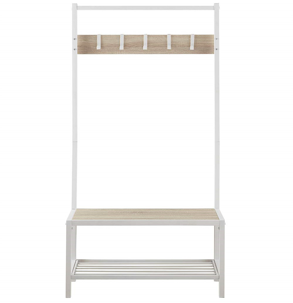 Modern Style 2 Shelf Hall Tree with Storage Bench