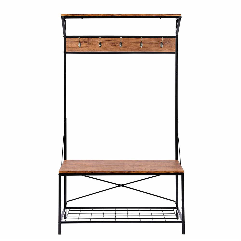 Hall Tree Coat Rack Bench